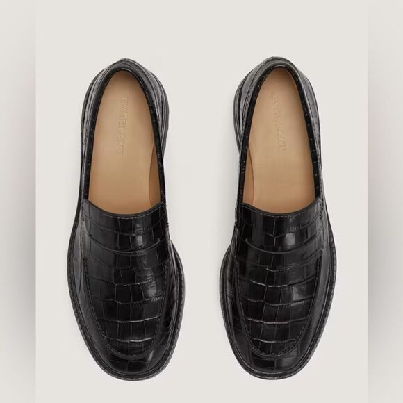 NEW EVERLANE The Lug Loafer in Black Crocodile - Picture 3 of 7
